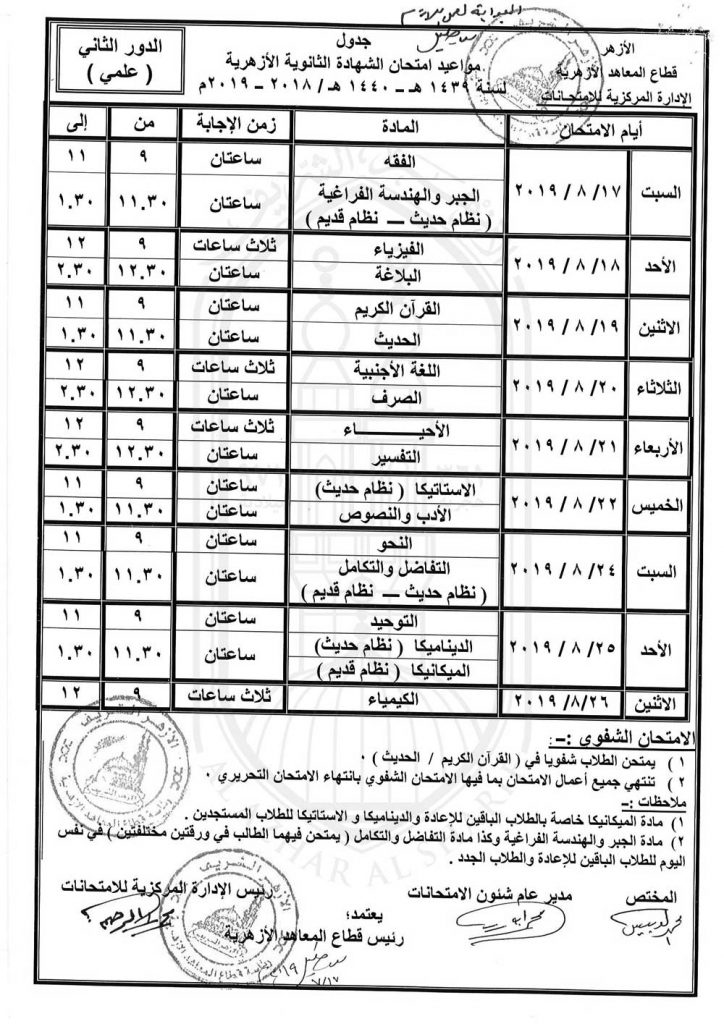 204836 ثانوية علمى دور ثان 2019 11693235763