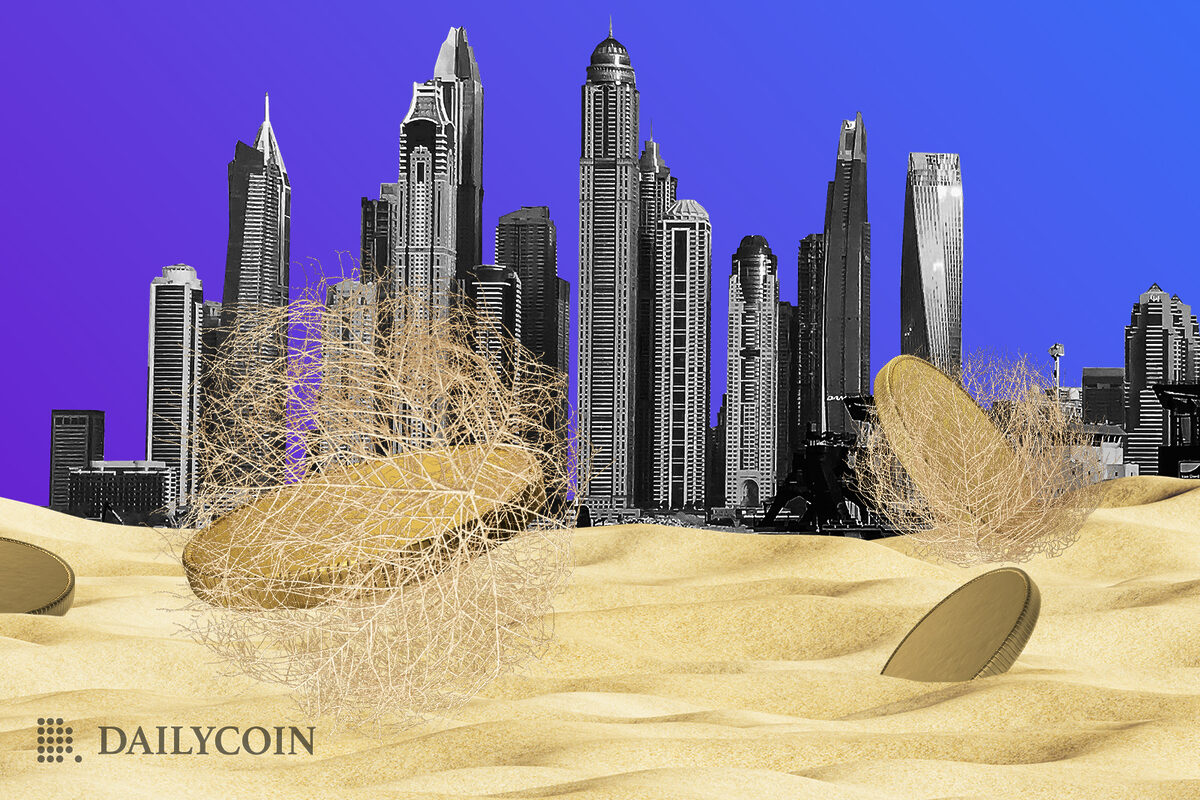 Dubai Cryptocurrencies dry coins tumbleweed dead left behind web