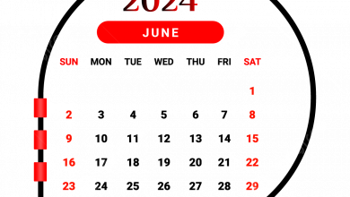 pngtree 2024 june month calendar with red and black png image 89682901718597105