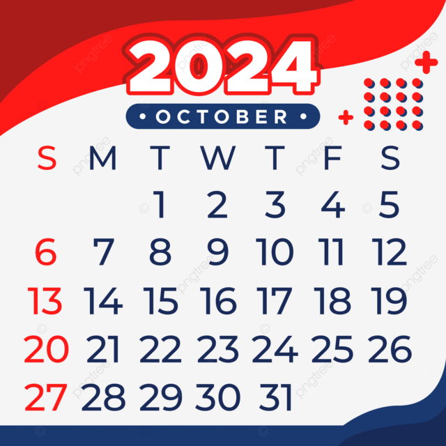 pngtree october 2024 calendar design vector png image 78709801728188224